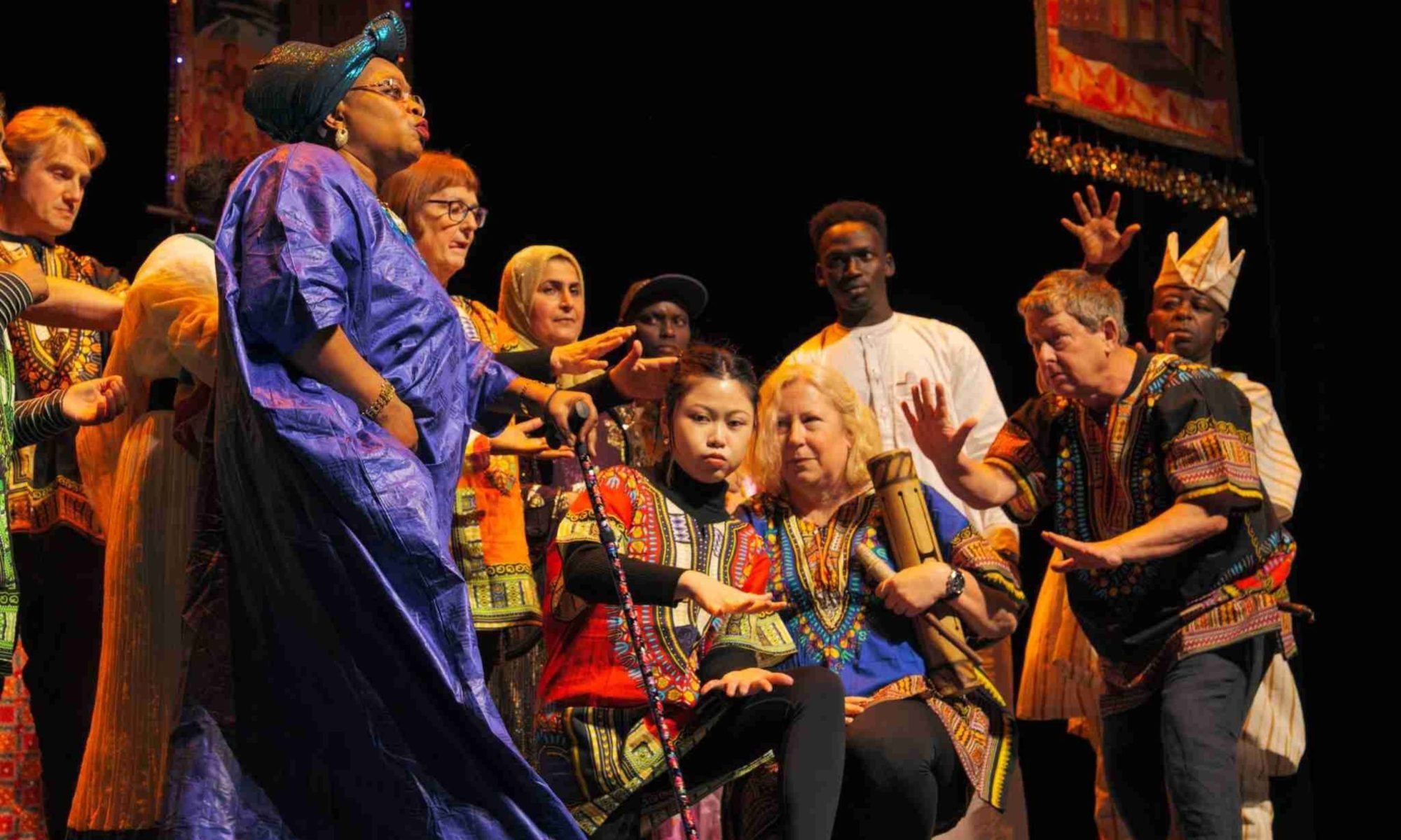 Performers on stage during Lawrence Batley Theatre's Our Freedom performance