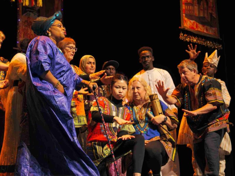 Performers on stage during Lawrence Batley Theatre's Our Freedom performance