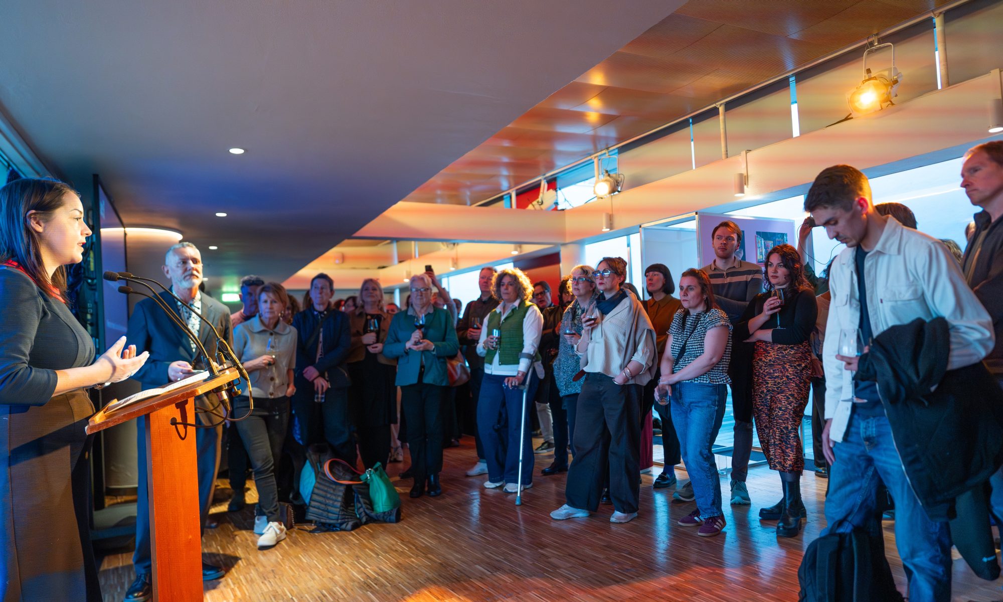 Stephanie Peacock MP addressing the attendees of the Our Freedom exhibition launch at the Southbank Centre