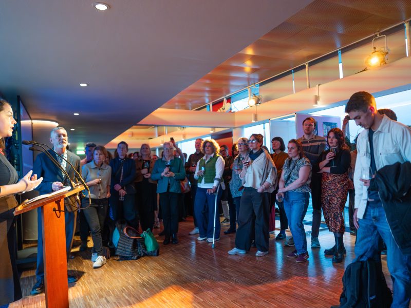 Stephanie Peacock MP addressing the attendees of the Our Freedom exhibition launch at the Southbank Centre