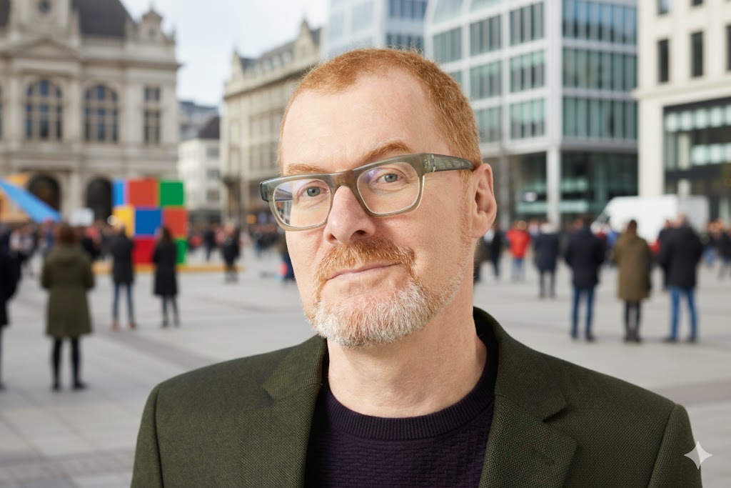 Headshot of Tim Jones, who has short hair, a moustache, beard, and glasses.
